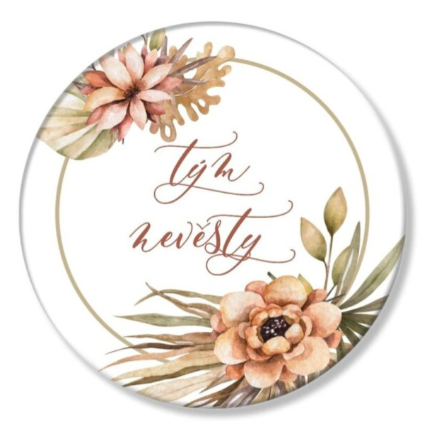 Placka béžový věneček - Tým nevěsty