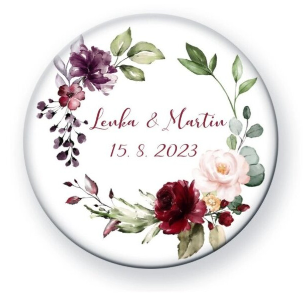 Placka se jmény - růže - set 10 ks