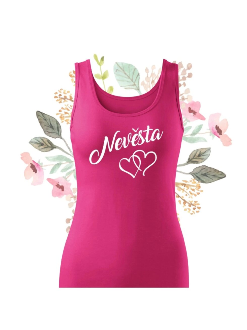 Tílko purpurové - Nevěsta se srdíčky