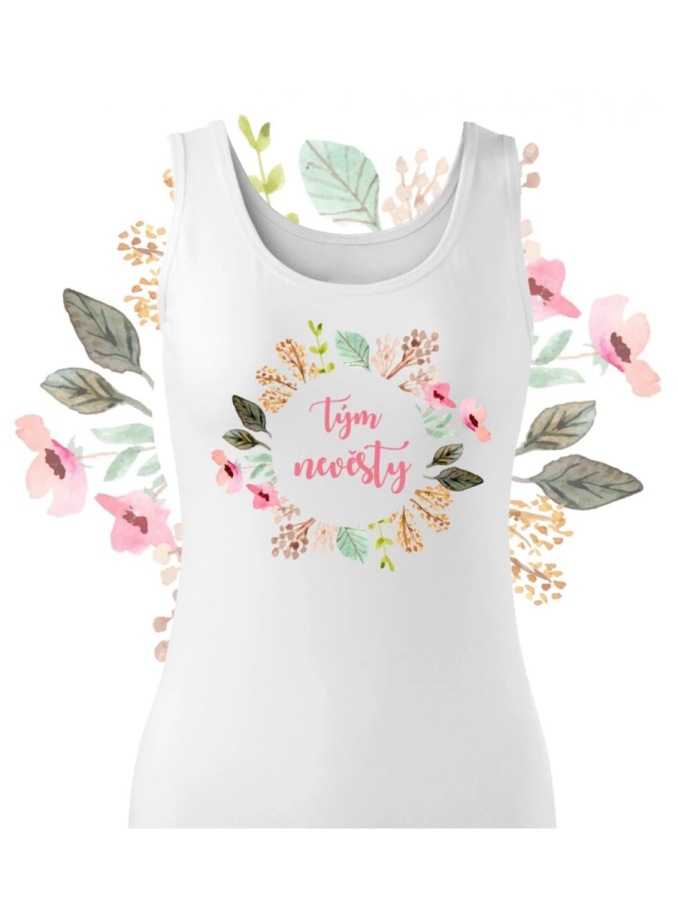 Květinové tílko jemný věneček - tým nevěsty