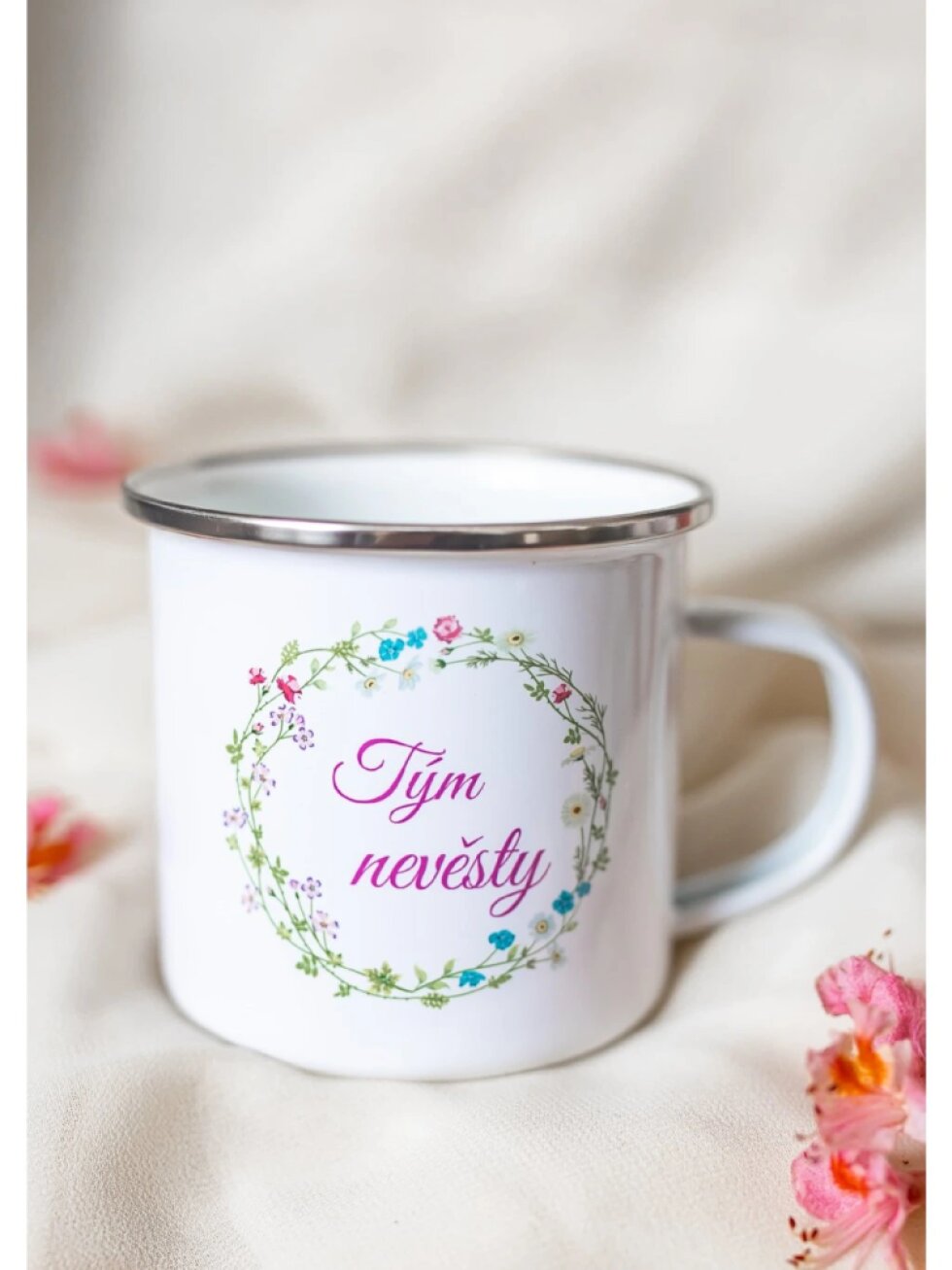 Bílý plecháček - Tým nevěsty luční kvítí