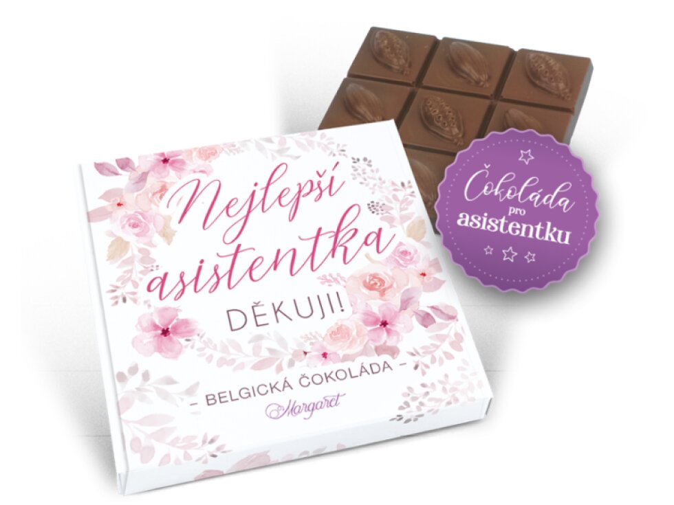 Belgická čokoláda MLÉČNÁ 90 g Nejlepší asistentka Motiv 158
