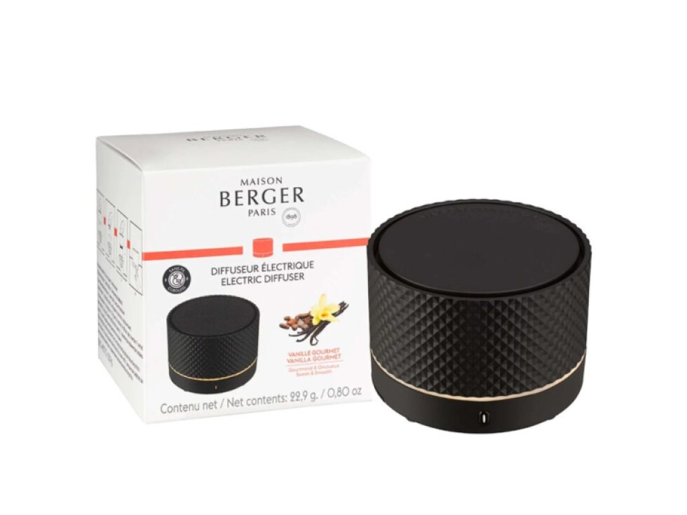 Bezdrátový elektrický difuzér Nomade s náplní Gurmánská vanilka p. 8 cm černý
