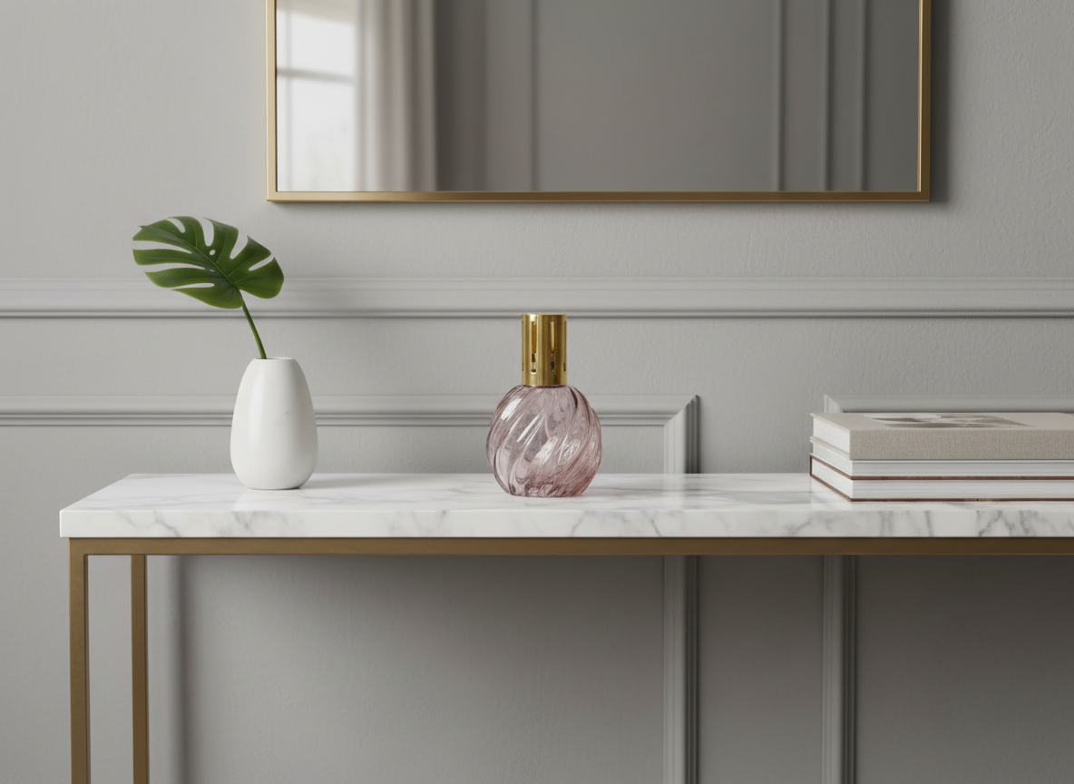 Katalytická lampa SPIRAL MAUVE velká skleněná fialová