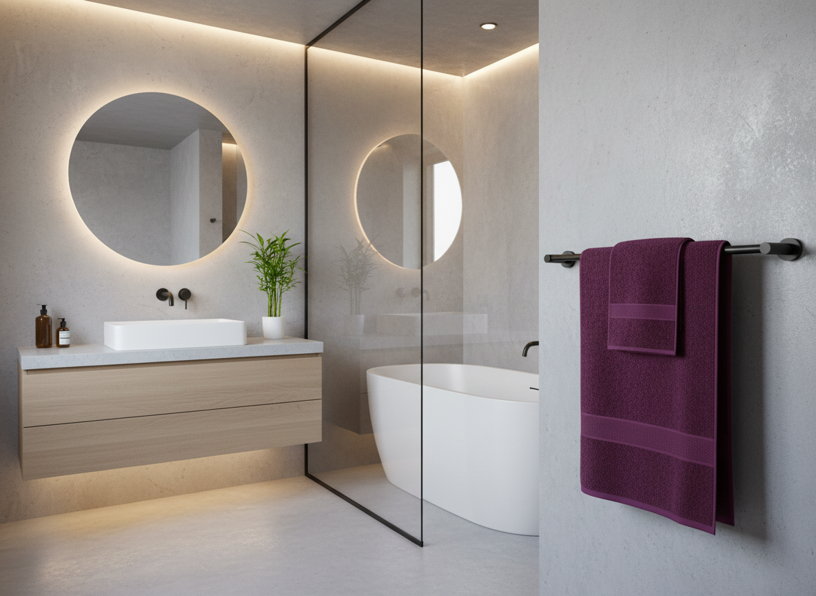 Bambusová osuška 80 x 150 cm berry