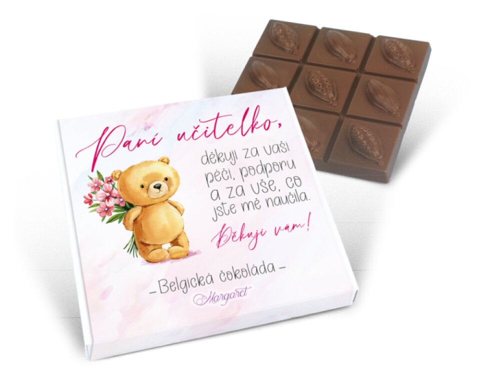 Belgická čokoláda 90g s motivem Děkuji