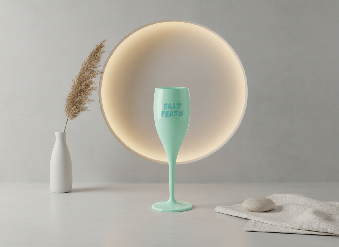 Sklenička CHEERS bílá s potiskem EASY PEASY 100 ml