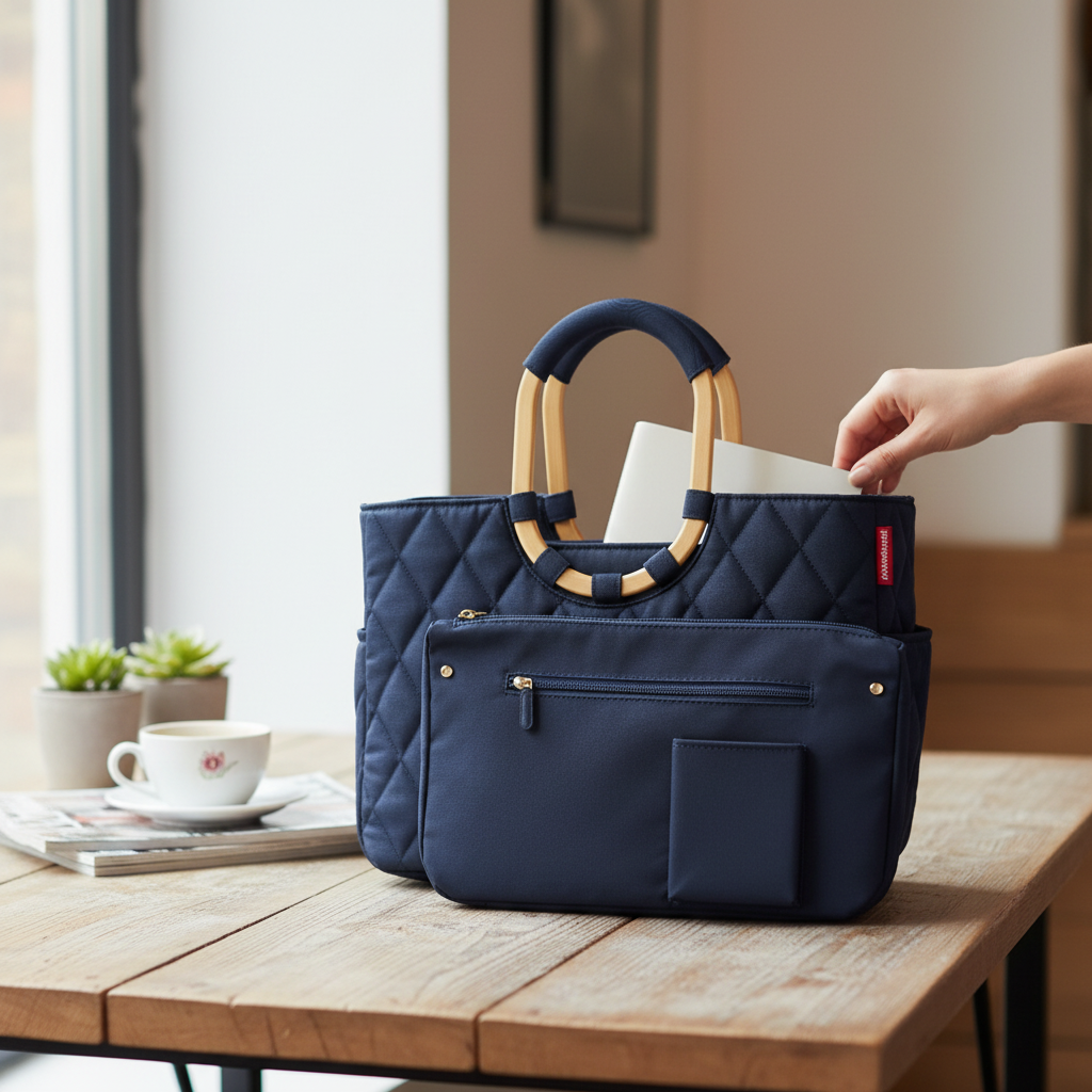 Reisenthel Loopshopper M - Elegantní Taška Rhombus Midnight Gold