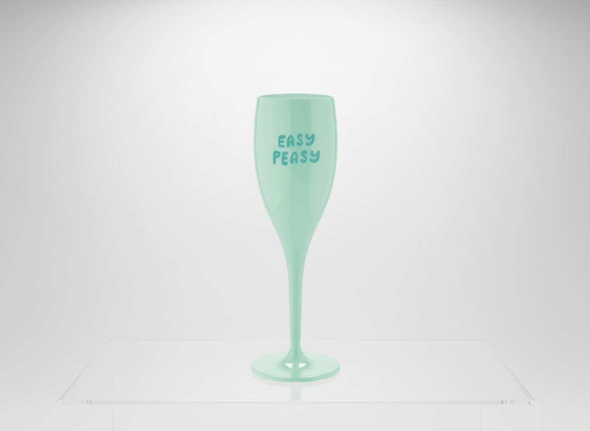 Sklenička CHEERS bílá s potiskem EASY PEASY 100 ml