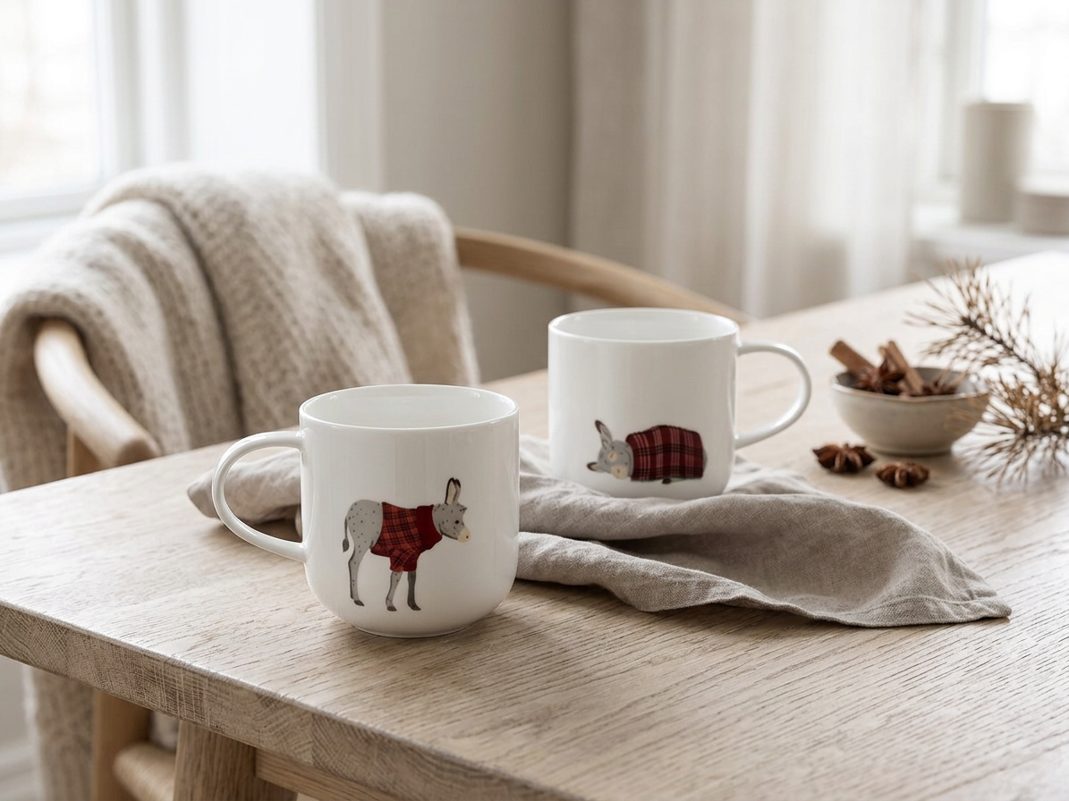 Porcelánový hrnek COPPA WINTER ANIMALS Osel 400 ml ASA Selection