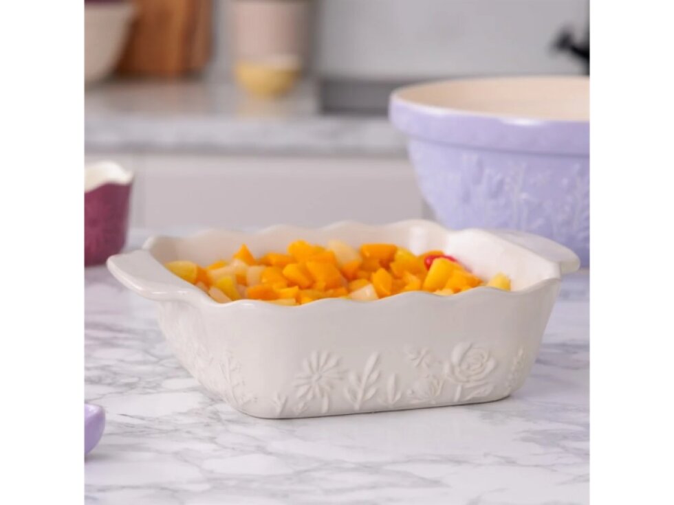 Kameninová zapékací mísa In the Meadow 20 × 20 cm krémová