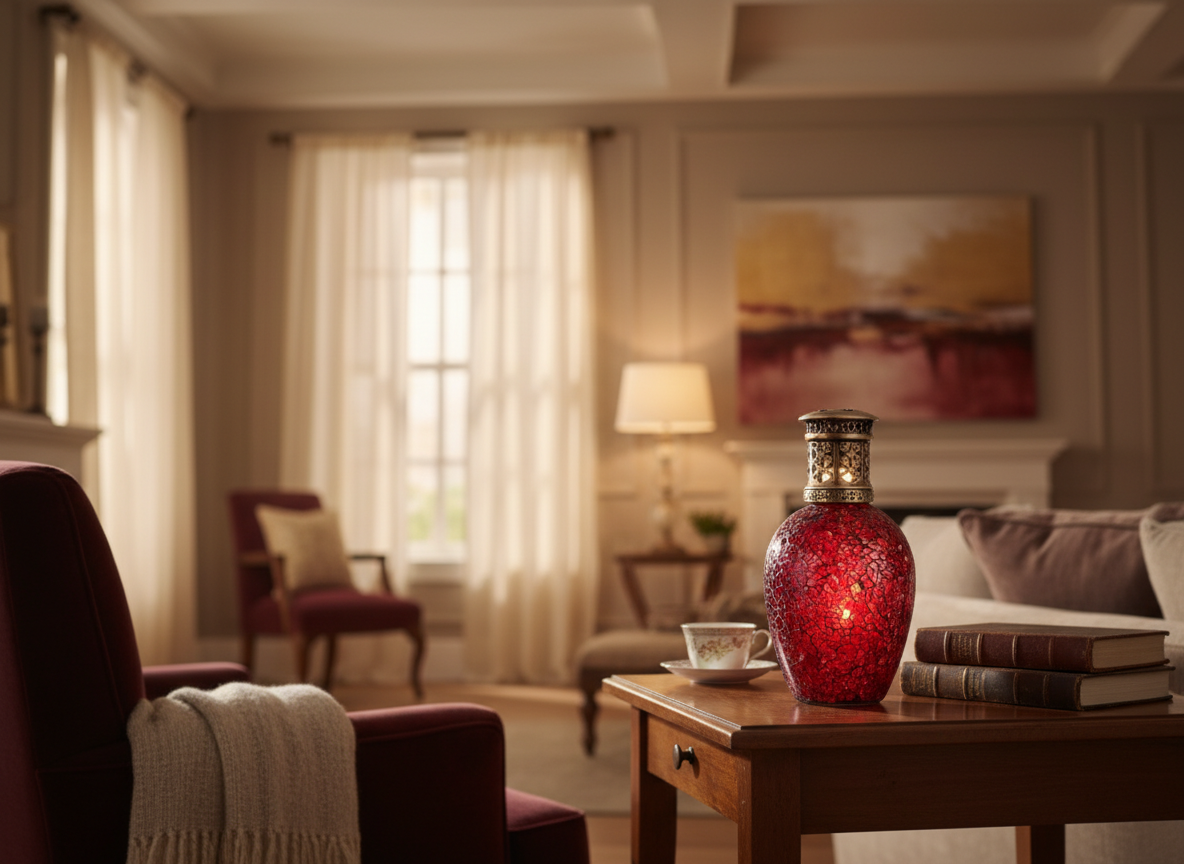 Katalytická lampa ANTIQUE ROSE velká červená