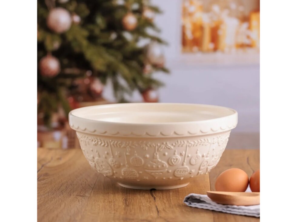 Vánoční mísa na těsto Christmas 26 cm, 2,7 l krémová – Mason Cash