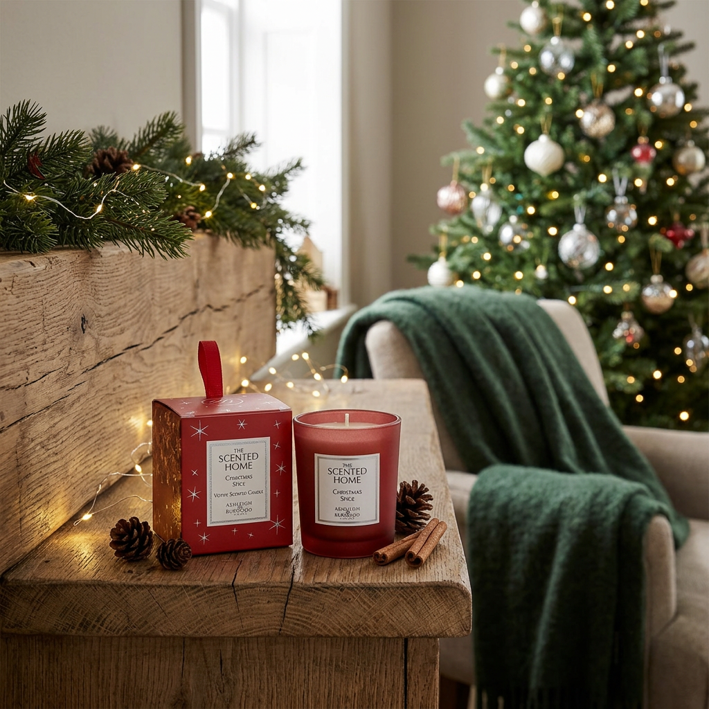 Vánoční vonná svíčka THE SCENTED HOME - CHRISTMAS SPICE 70 g