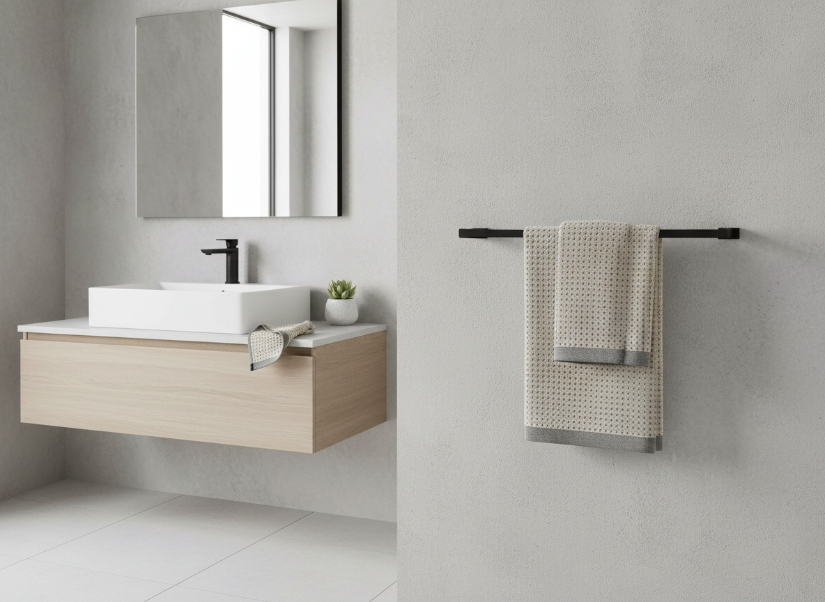 EDEN osuška 80 x 150 cm, kostka nature/black