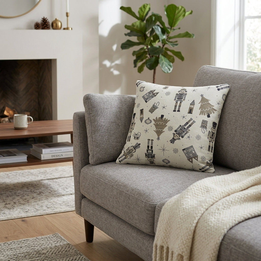 Vánoční povlak na polštář HOMBRE 50 × 50 cm taupe/grey – Sander