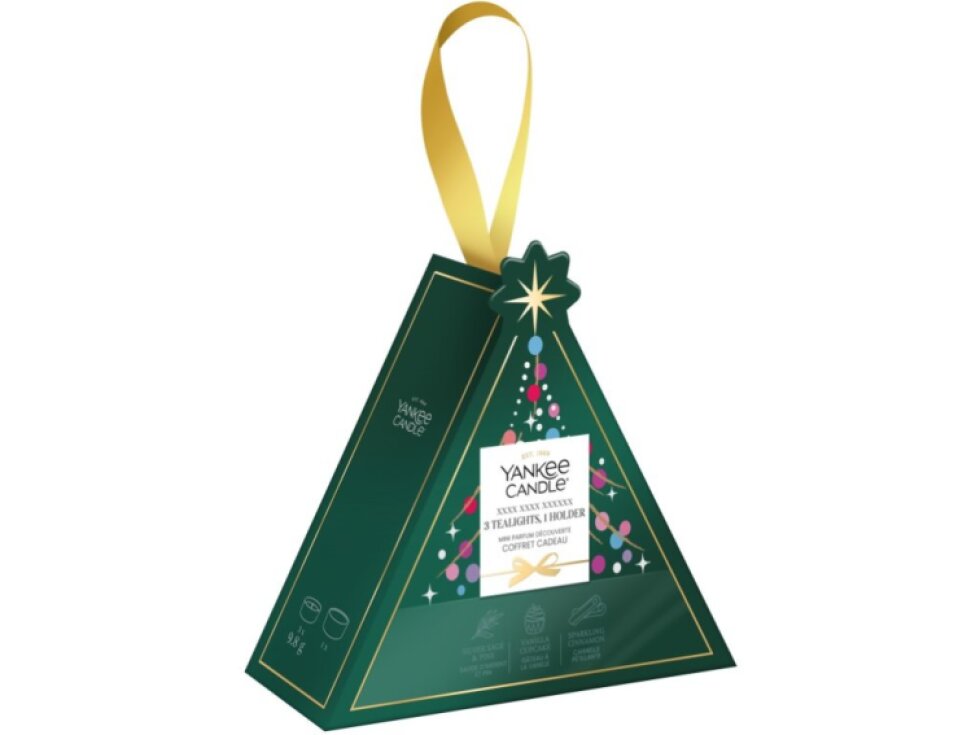 Yankee Candle Vánoční dárková sada 3 svíčky + svícen