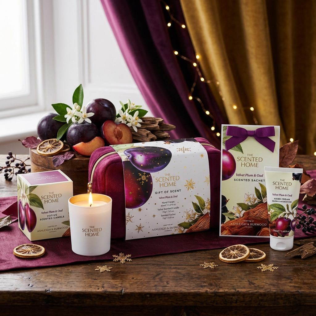Ashleigh & Burwood Velvet Plum & Oud – dárková sada Home & Body