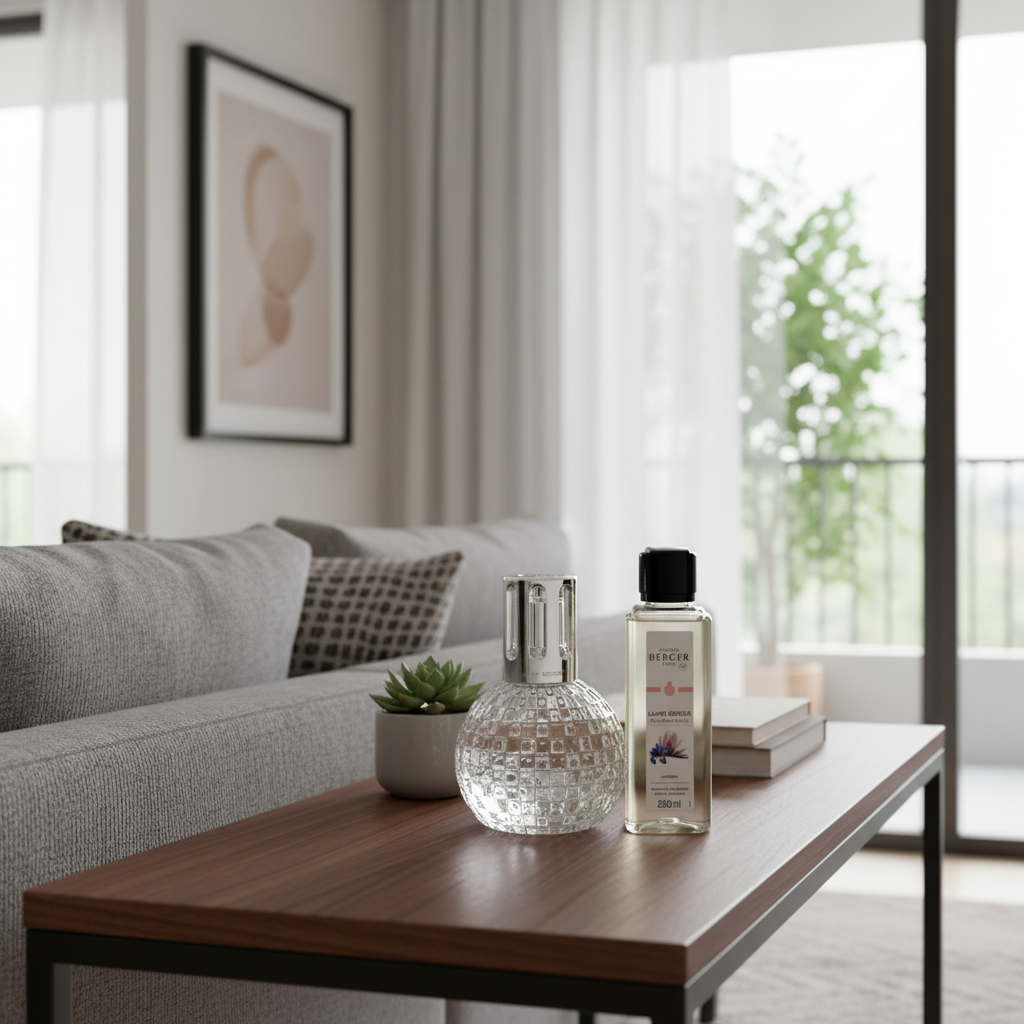 Katalytická lampa DISCO transparentní + náplň Magnolie 250 ml