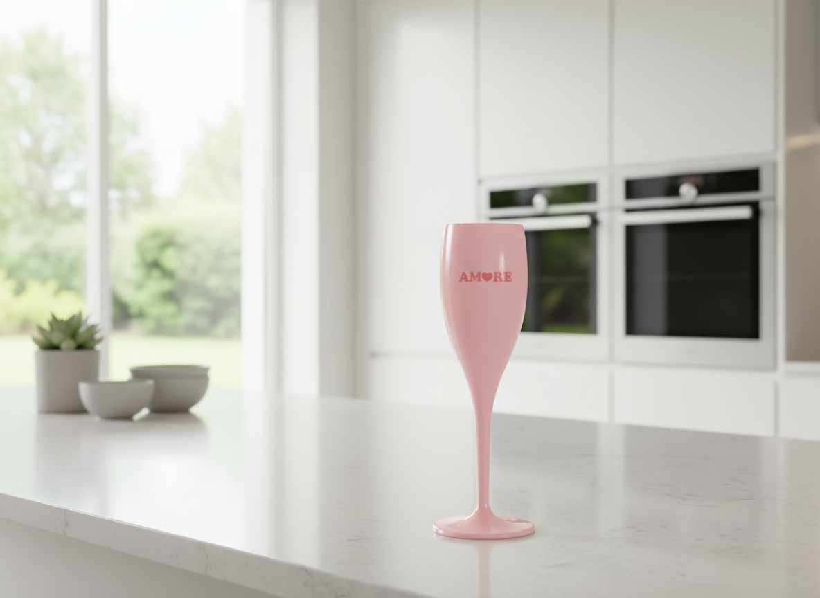 Sklenička CHEERS růžová s potiskem AMORE 100 ml