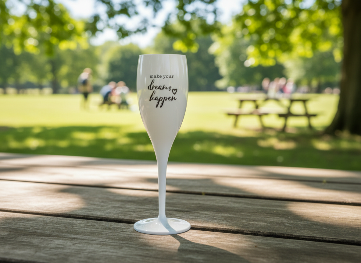 Sklenička CHEERS 100 ml, bílá s potiskem make your dreams happen, Koziol