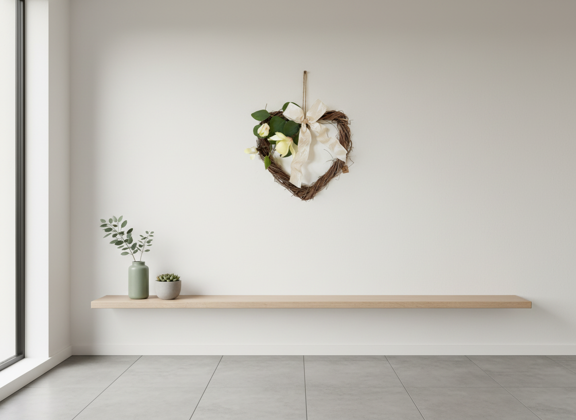 Vícebarevná Dekorace Srdce s Magnolií 30 cm