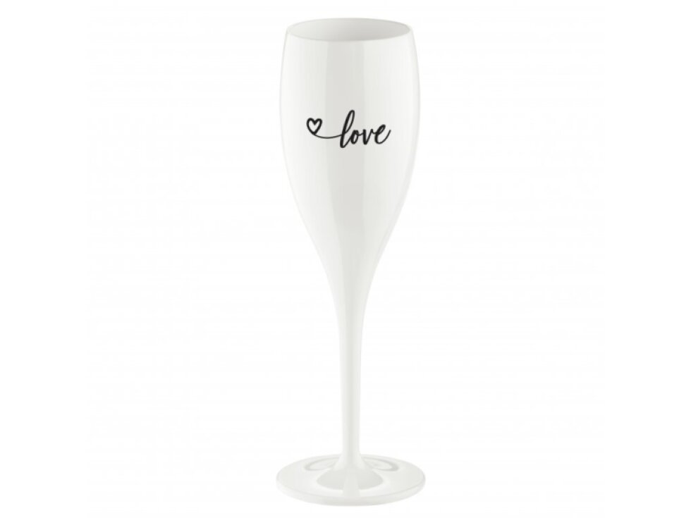 Sklenička CHEERS 100 ml No. 1, bílá s potiskem Love, Koziol