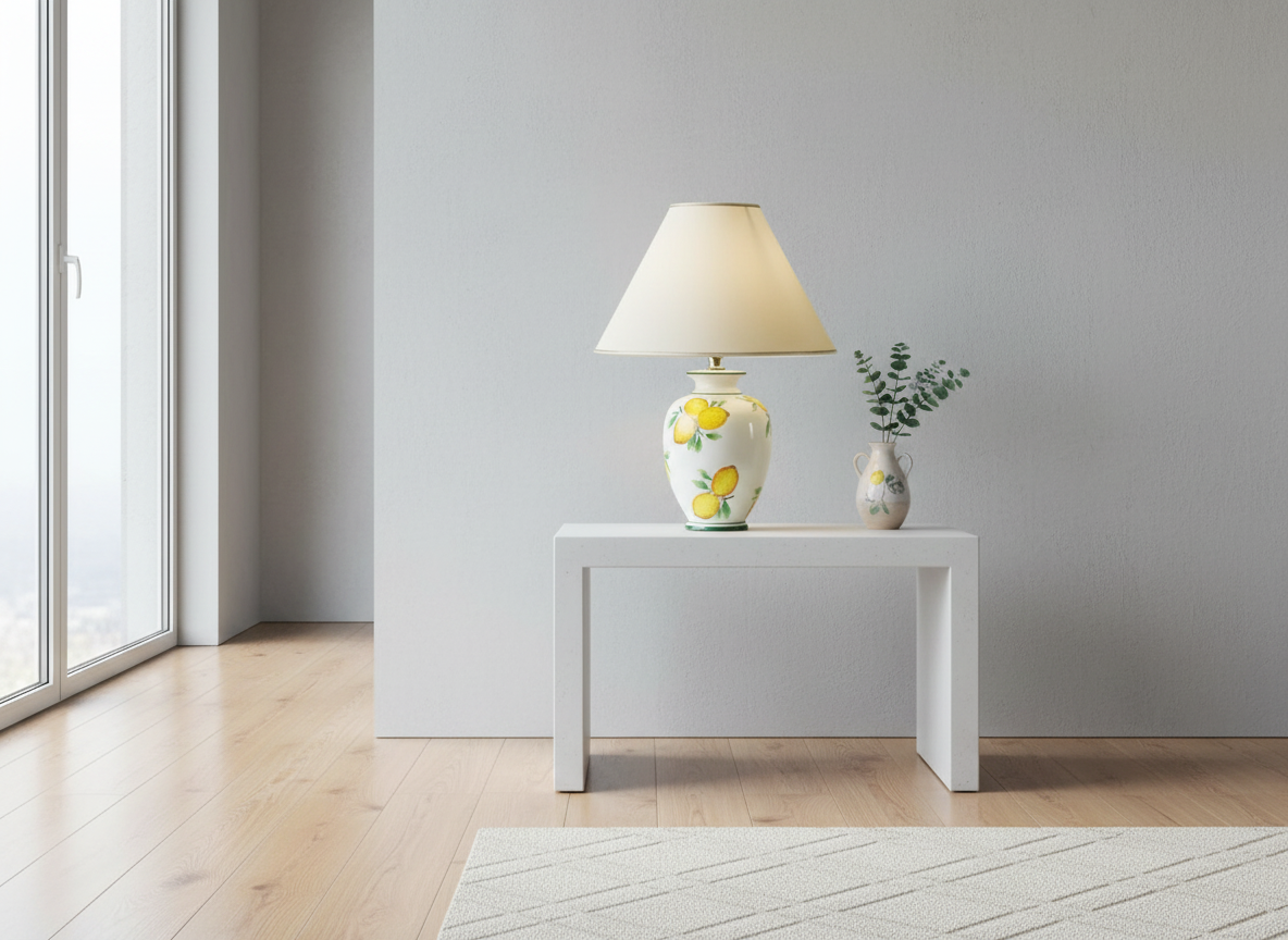 Stolní lampa LEMONE v. 57 cm krémová