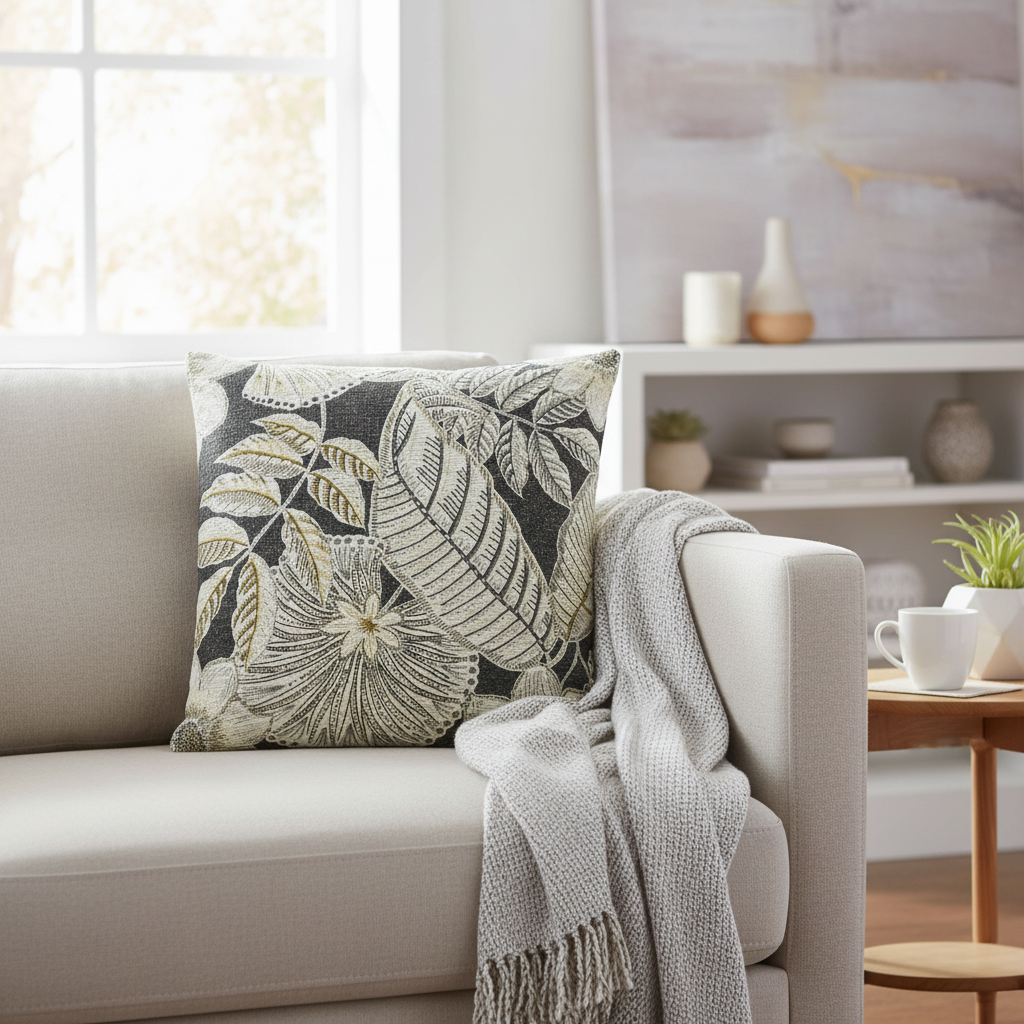 Povlak na polštář SHEYLA 50 x 50 cm, béžový/šedý