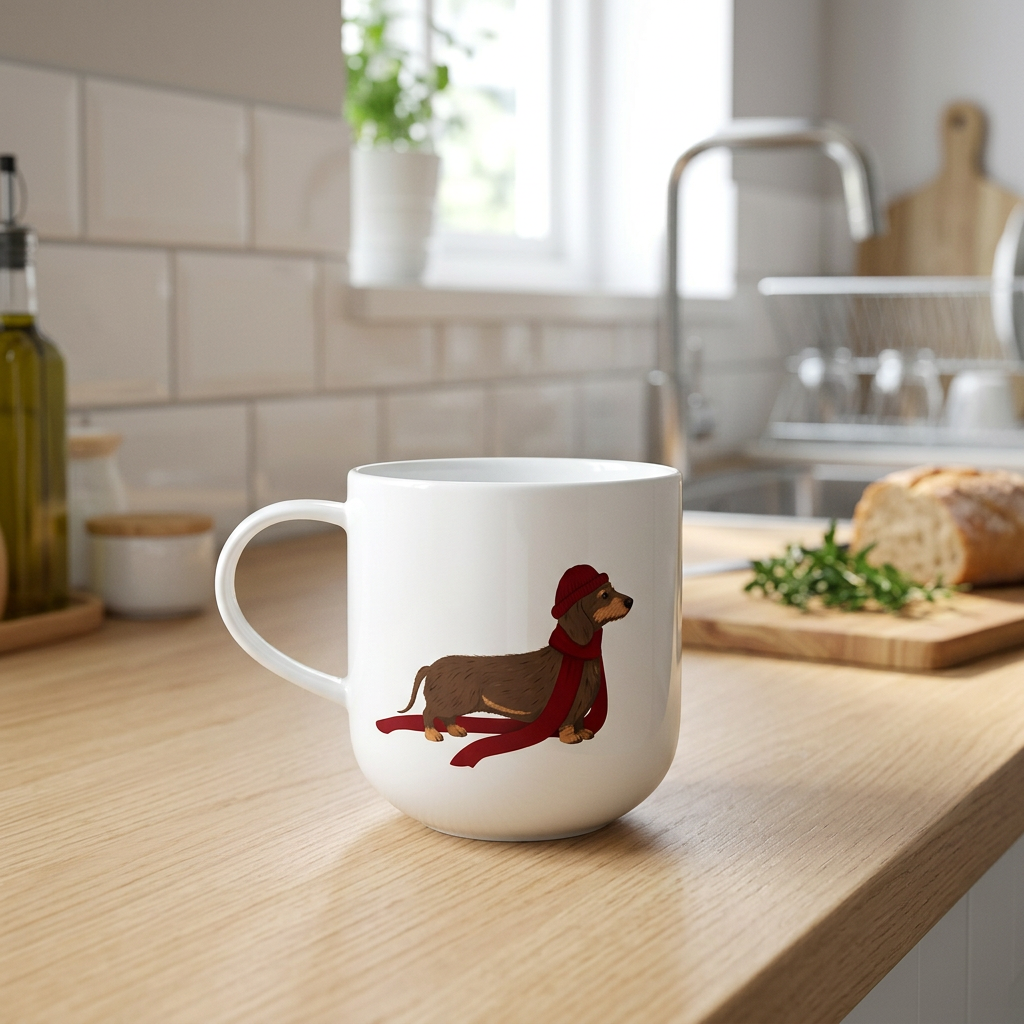 Porcelánový hrnek ASA Selection COPPA WINTER ANIMALS jezevčík 400 ml
