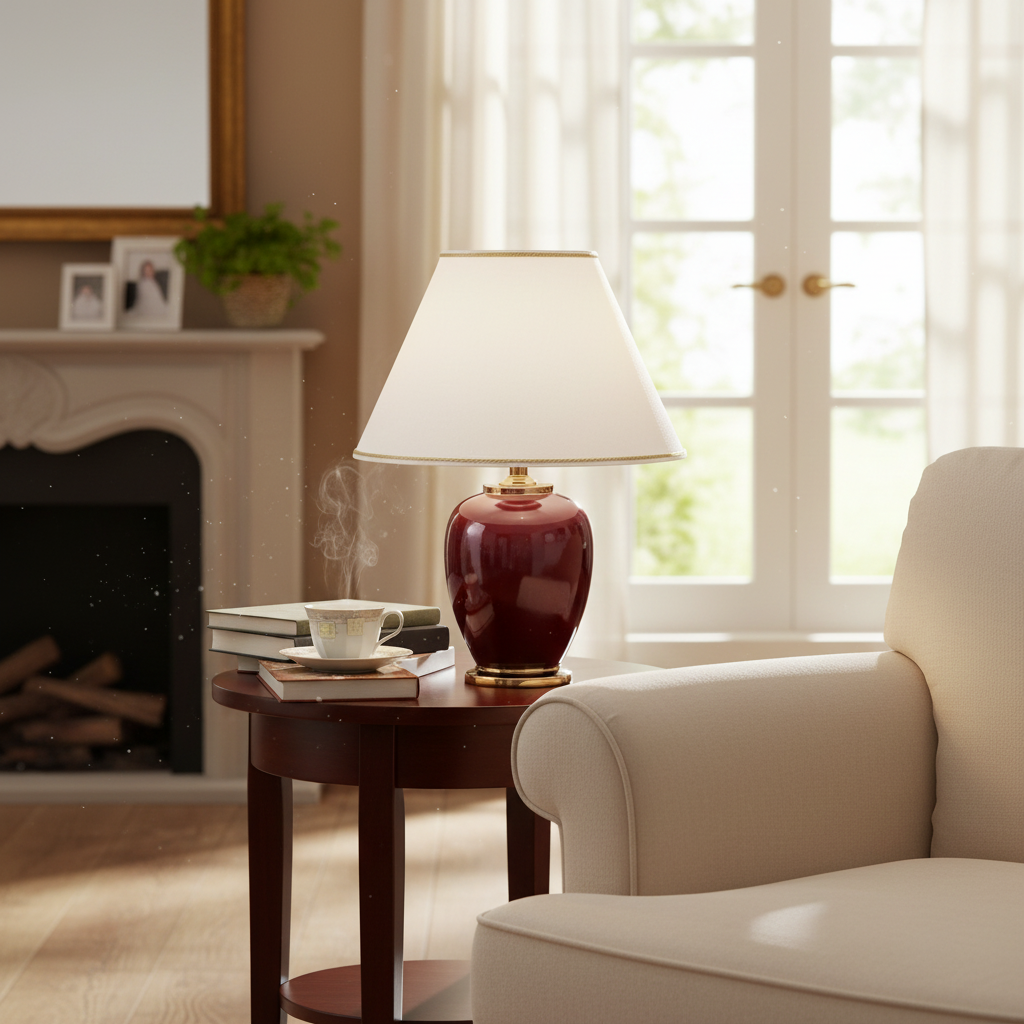 Stolní lampa GIARDINO BORDEAUX v. 34 cm