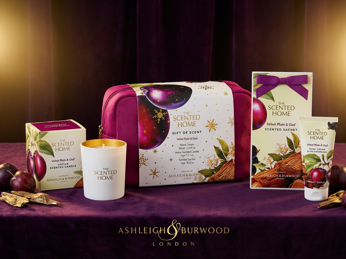 Ashleigh & Burwood Velvet Plum & Oud – dárková sada Home & Body
