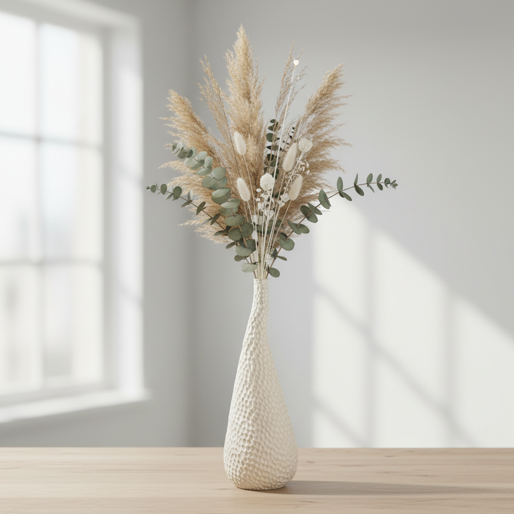Váza CARVE 33,5 cm Béžová - Ruční Kamenina od ASA Selection