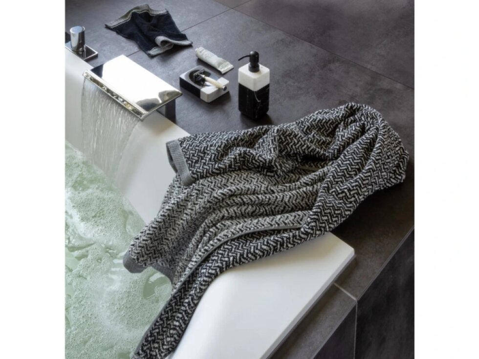 BROOKLYN ručník rybí kost 50 x 100 cm nature/black