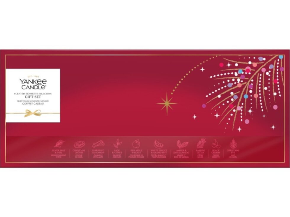 Yankee Candle Vánoční dárková sada 10 čajových svíček + svícen