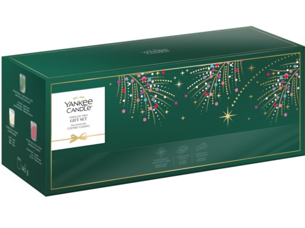 Yankee Candle Vánoční dárková sada 3 malé svíčky 3 × 142 g