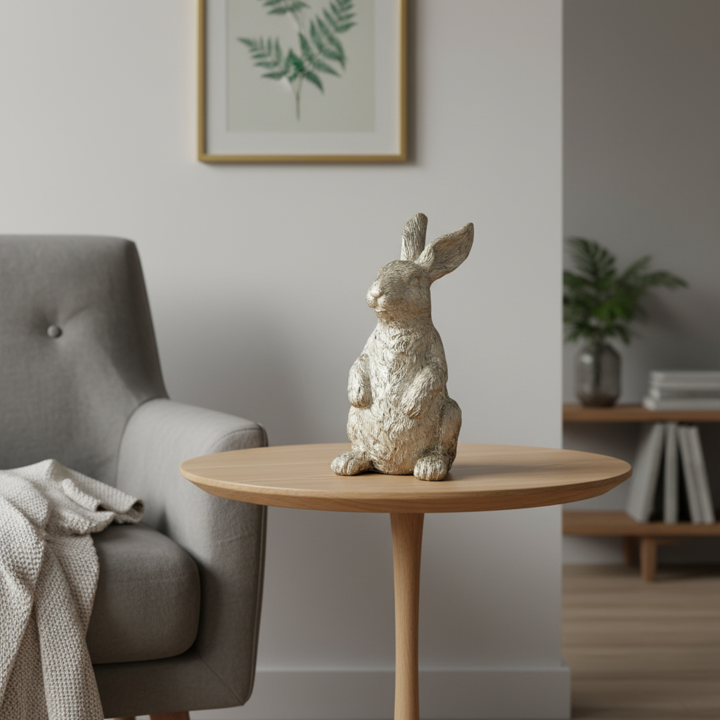 Stojící králík SERAFINA zlatý 11 cm