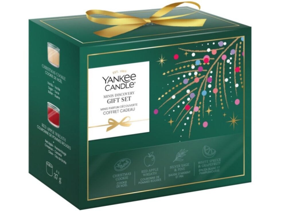 Yankee Candle Vánoční dárková sada 4 votivních svíček ve skle 4 × 37 g