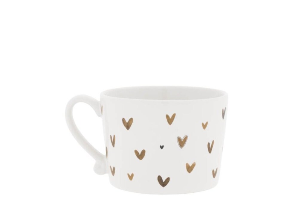 Bastion Collections hrnek LITTLE HEARTS 240 ml, bílý/hnědý