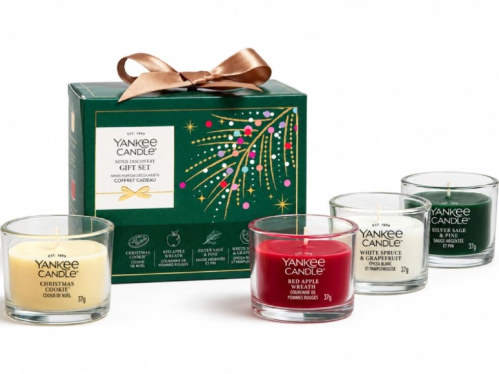 Yankee Candle Vánoční dárková sada 4 votivních svíček ve skle 4 × 37 g