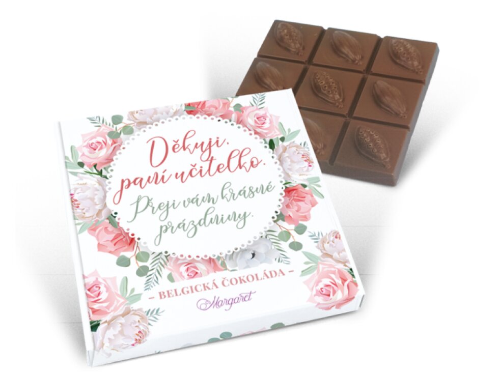 Dárková belgická čokoláda 90g pro paní učitelku