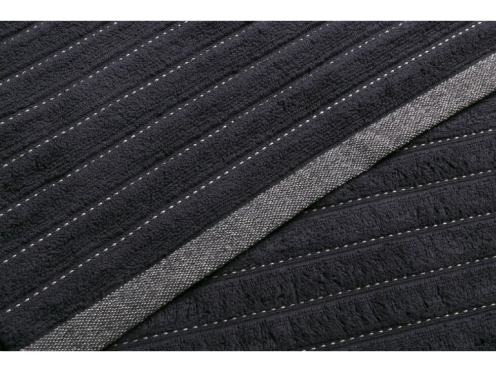 MÖVE NEW HERITAGE Waves and Stitches osuška 67 × 140 cm – tmavě šedá