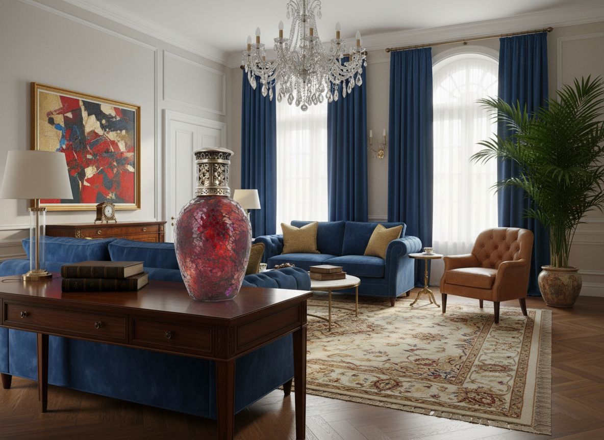 Katalytická lampa ANTIQUE ROSE velká červená