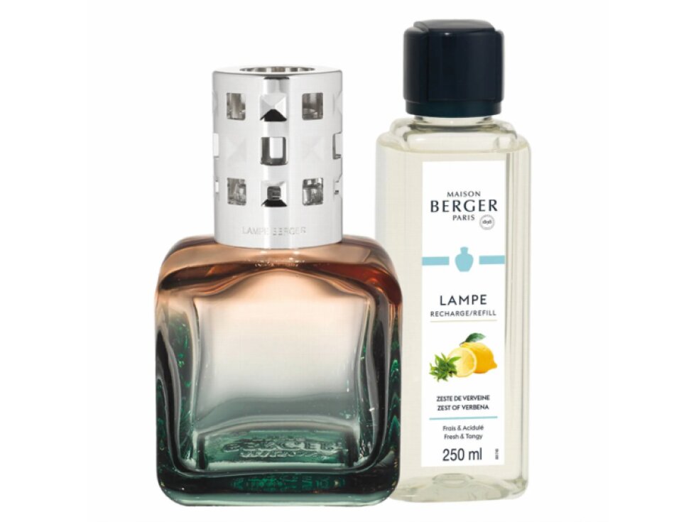 Katalytická lampa Glaçon duhová zelená + náplň Verbena 250 ml – Maison Berger Paris