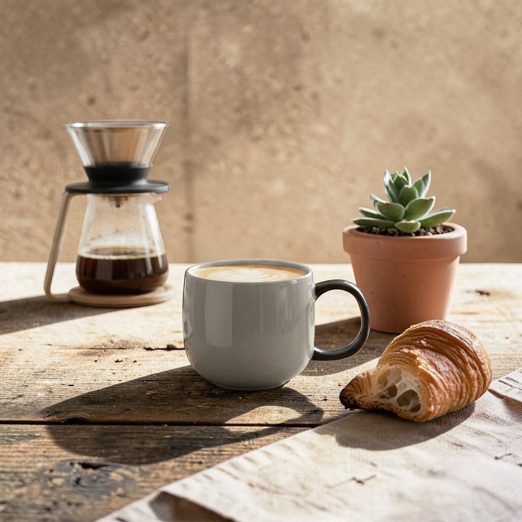 Šálek na espresso Asa JOY 90 ml - Béžová/Šedá, Porcelán