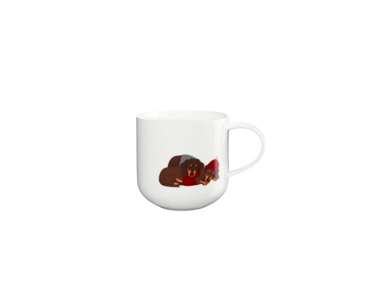 Porcelánový hrnek ASA Selection COPPA WINTER ANIMALS jezevčík 400 ml