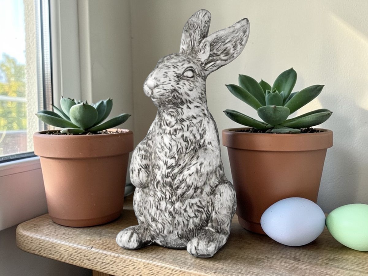 Stojící králík SERAFINA stříbrný 11 cm