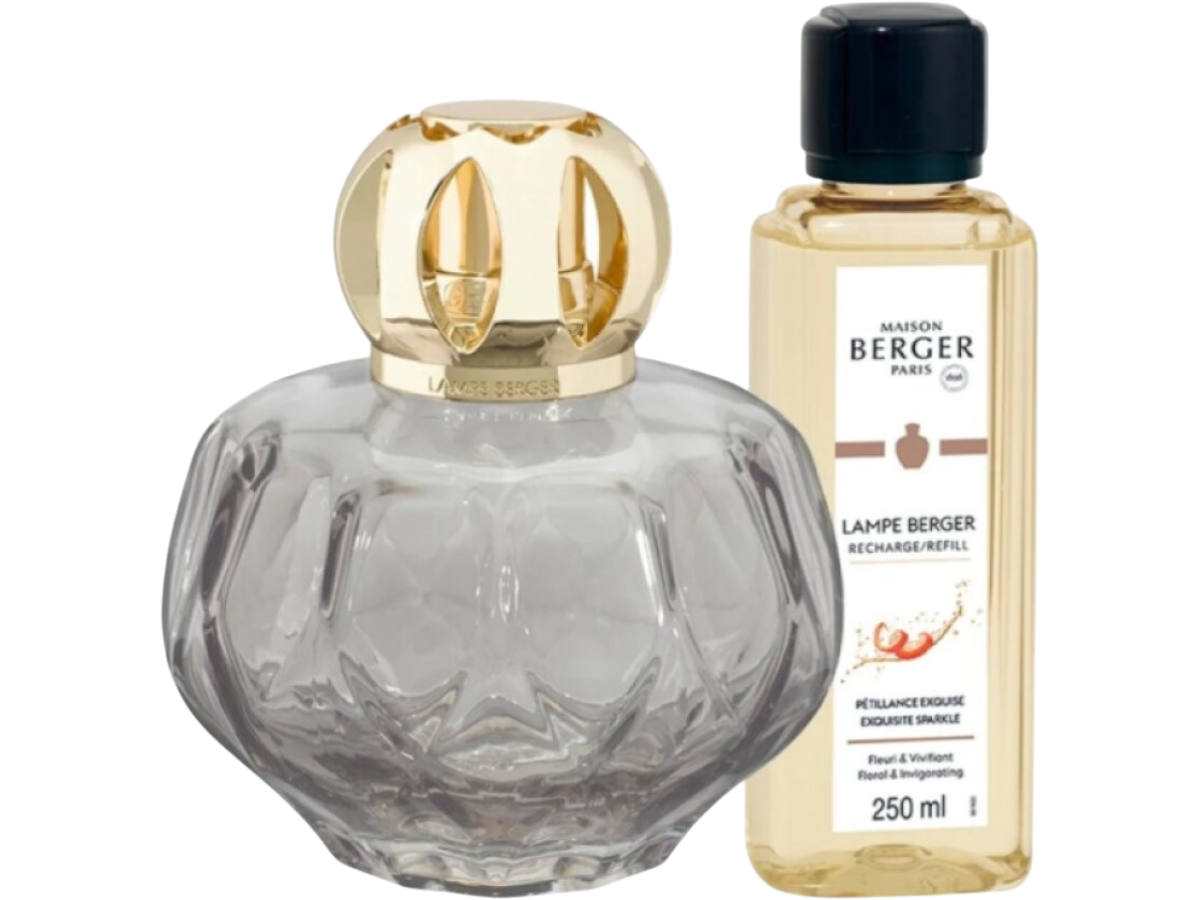 Maison Berger Paris katalytická lampa ROSALIE šedá + náplň Intenzivní třpyt 250 ml