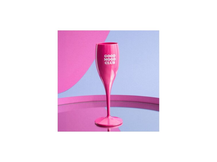 CHEERS Koziol Sklenička 100 ml Růžová s Potiskem GOOD MOOD CLUB