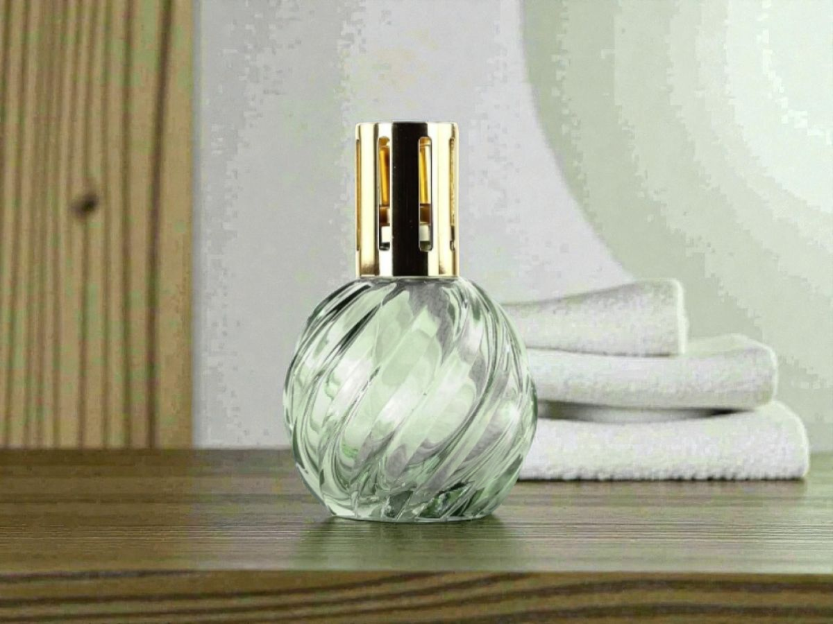 Katalytická lampa SPIRAL GREEN velká skleněná zelená